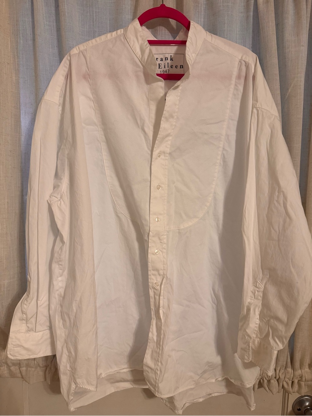 Frank & Eileen Women’s White Band-Collar Dress Shirt